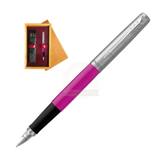 Pióro Wieczne Parker Jotter Originals Magenta w pudełku drewnianym Honey Single Bordo