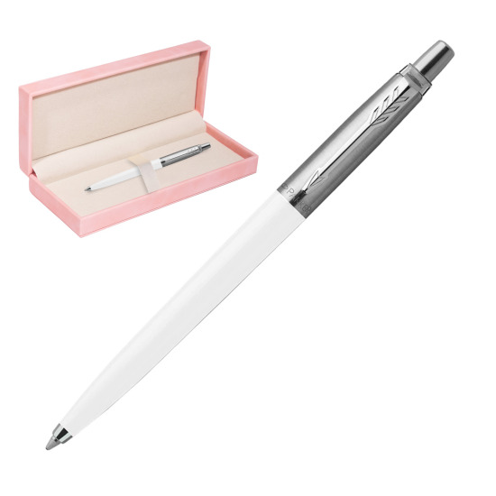 Długopis Parker Jotter Originals Biały w różowym pudełku zamszowym