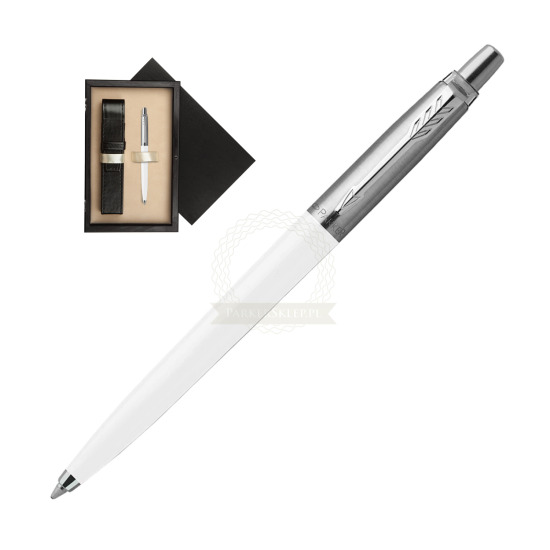 Długopis Parker Jotter Originals Biały w pudełku drewnianym Czerń Single Ecru