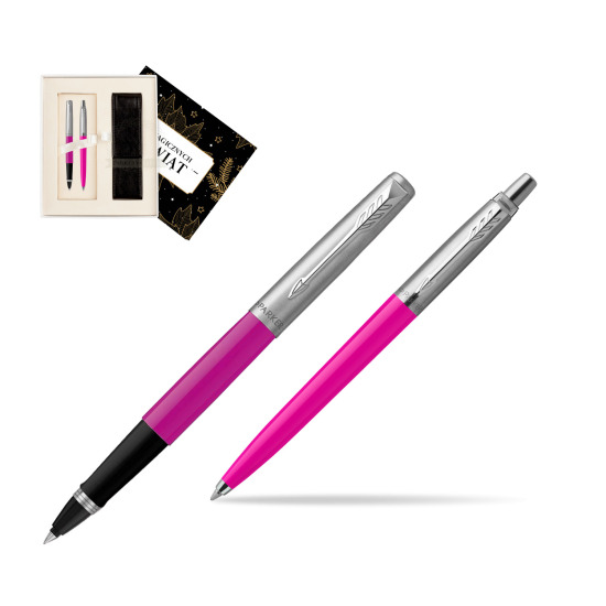 Zestaw Prezentowy Parker Pióro Kulkowe + Długopis Jotter Originals Magenta w pudełku Magia Świąt