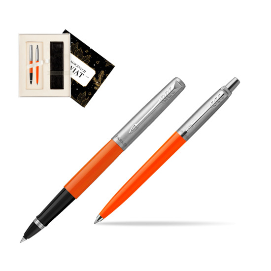 Zestaw Prezentowy Parker Pióro Kulkowe + Długopis Jotter Originals Orange w pudełku Magia Świąt