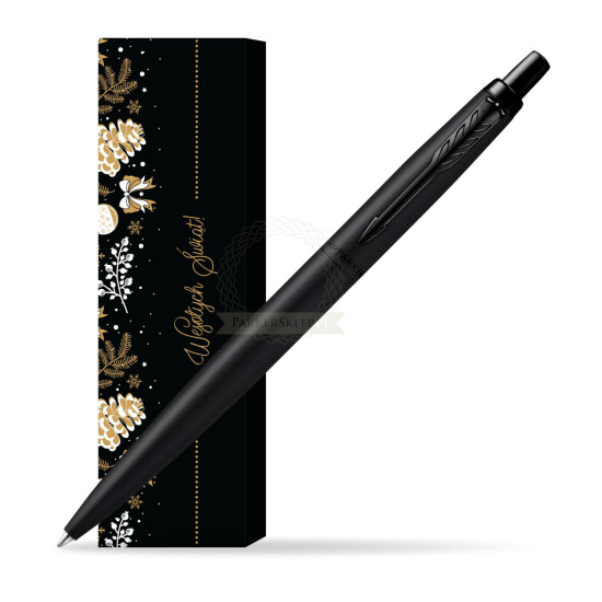 Długopis Parker Jotter XL Monochrome Black - Edycja Specjalna w obwolucie Złota choinka