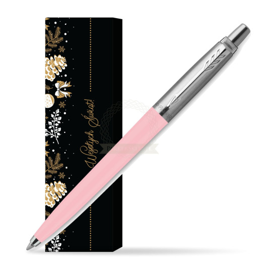 Długopis Parker Jotter Originals Pastel Baby Pink - Edycja Specjalna w obwolucie Złota choinka