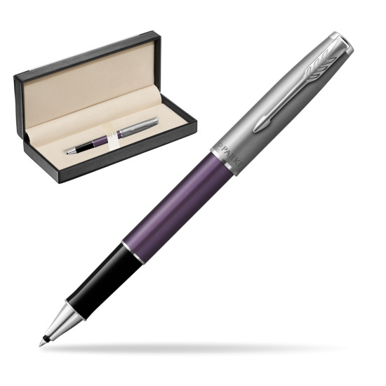 Pióro kulkowe Parker Sonnet Sand Blasted Metal Violet CT w pudełku classic black