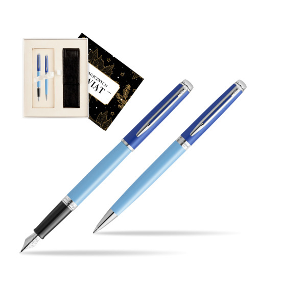 Zestaw Waterman pióro wieczne + długopis HÉMISPHÈRE COLOR-BLOCK BLUE w pudełku Magia Świąt